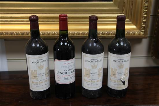 Thirteen bottles of Chateau Lynch-Bages, 1961 (12) shipped & bottled by Matthew Gloag & Son and 1982 (1).